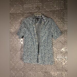 Van Heusen Mens Short Sleeve Floral Button Down Shirt Vacation resortwear summer